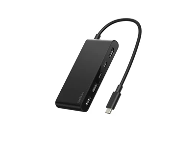 Belkin Connect 5in1 MultiPort Usb-C Hub w/HDMI, 2xUsb-A, 2xUsb-C (Black) #AVC022fqBK