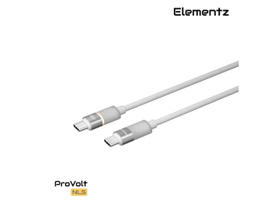 Elementz ProVolt 1.2米 Usb-C to Usb-C Cable 超柔韌矽膠快速充電線 (白色) #NLs-12(wH)