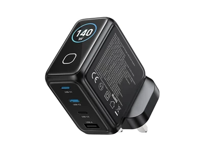 Unitek Rexo 140W GaN 智能顯示4位 (1A3C) 充電器 #P1132ABK01-UK