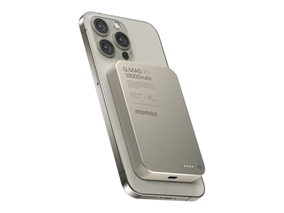 MOMAX Q.Mag X1 10000mAh 超薄無線磁吸行動電源 (鈦色) #iP117AE (QR,CCC)