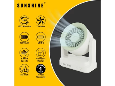 SunShine 輕巧迷你座檯風扇 Usb-C (綠色) #FAN-03GR
