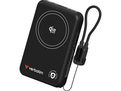 Verbatim SnapBlok PD3.0 25W 10000mAh 半固態磁吸無線流動充電池 (黑色) #67069 (QR,CCC)