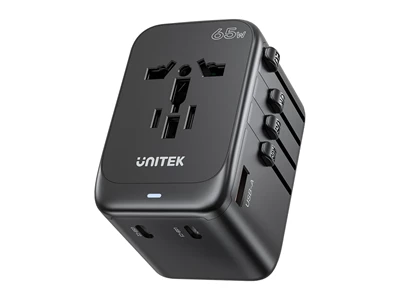 Unitek Universal 65W 4位 USB-A + USB-C 旅行充電插座 (黑色) #P1122ABK01