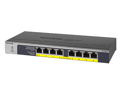Netgear gs108pp (Metal) 8port Gigabit Network Switch w/8port PoE+ #gs108PP-x00