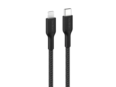 Belkin BoostCharge Pro 1米 USB-C to Lightning 充電線 (黑色) #CAA022FQ1MBK