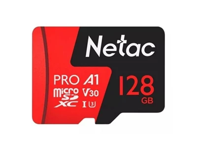 Netac P500 Extreme Pro 128Gb (V30, UHS-I_U3, 100Mb/s) MicroSDXC 記憶卡 #NT02P500PRO-128G-R