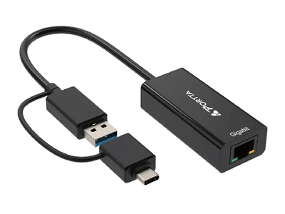 PORTTA UCE1000 USB 3.0／USB-C 至 RJ45 Gigabit 網絡轉接器 #UCE1000