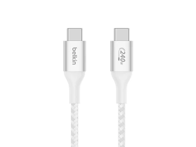 Belkin BoostCharge 3ft/1metre Type-C to Type-C Usb Cable PD (240W) (White) #CAb015bT1MWH